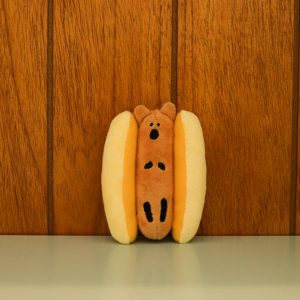 [Dinotaeng] Quokdog Keyring | 熱狗毛絨公仔鑰匙扣