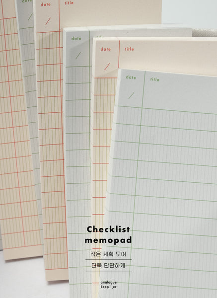 [analogue keeper] Checklist memopad