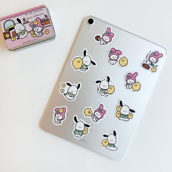 ♡ second morning × sanrio characters ♡ Removable Sticker Tin Case Set