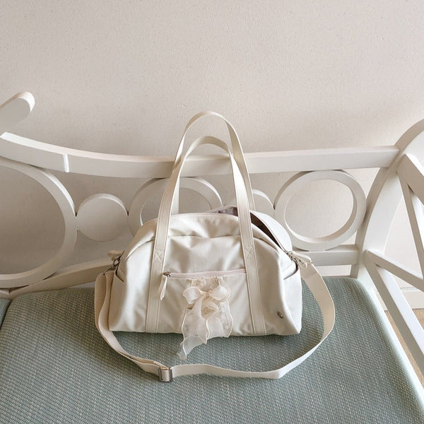 [ovuni] DAILY RIBBON GYM BAG IVORY