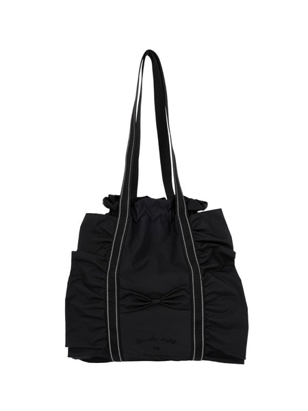 [ovuni] RUFFLE DRAWSTRING BAG (Black)