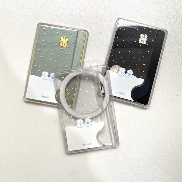 [skyfolio] MagSafe Transparent Card Wallet (Cloud Snowman)