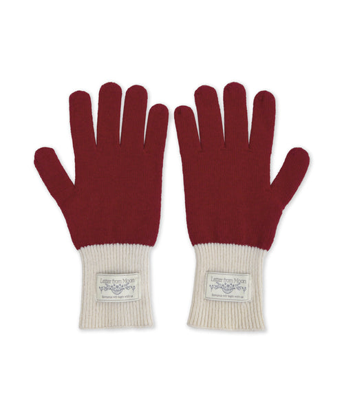 [Letter from Moon][Holiday Edition] Benny Holgarment Wool Knit Gloves ( Red )