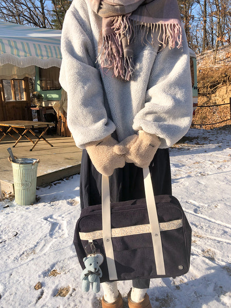 [ovuni] CLASSIC SCHOOLBAG CORDUROY NAVY