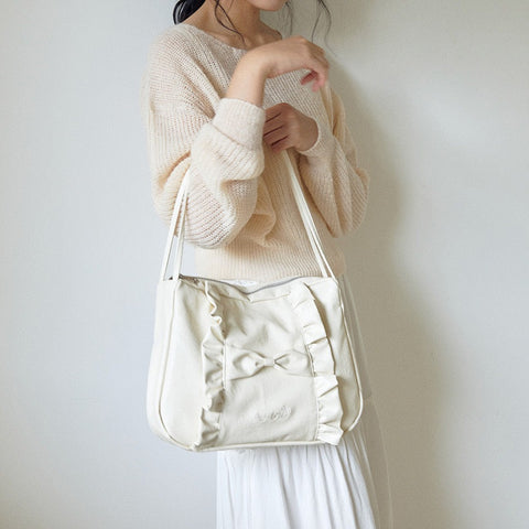 [ovuni] CLASSIC RUFFLE BAG (Cream)