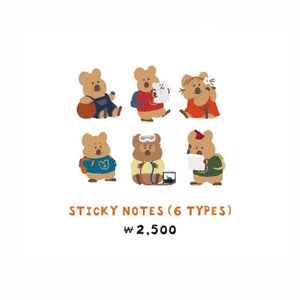 [Dinotaeng] Quokka in School Sticky Notes (6Types) (PRE-ORDER)