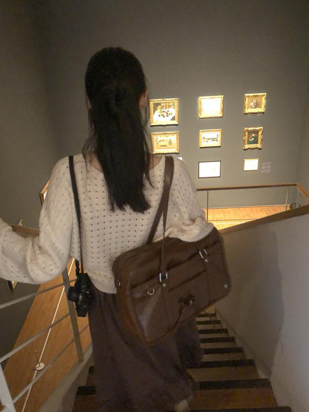 [ovuni] CLASSIC RIBBON SCHOOLBAG VINTAGE BROWN