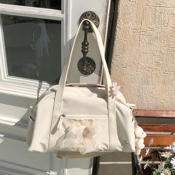 [ovuni] DAILY RIBBON GYM BAG IVORY