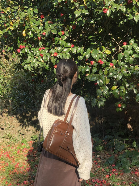 [ovuni] CLASSIC RIBBON SCHOOLBAG VINTAGE BROWN