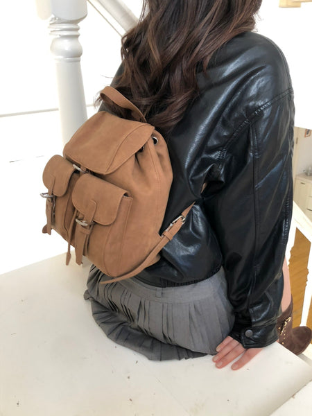 Autumn Suede Pocket Backpack