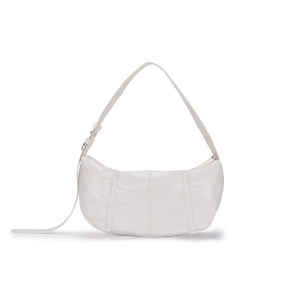 [Matin Kim] HALF SHIRRING RIBBON ROUND BAG IN IVORY