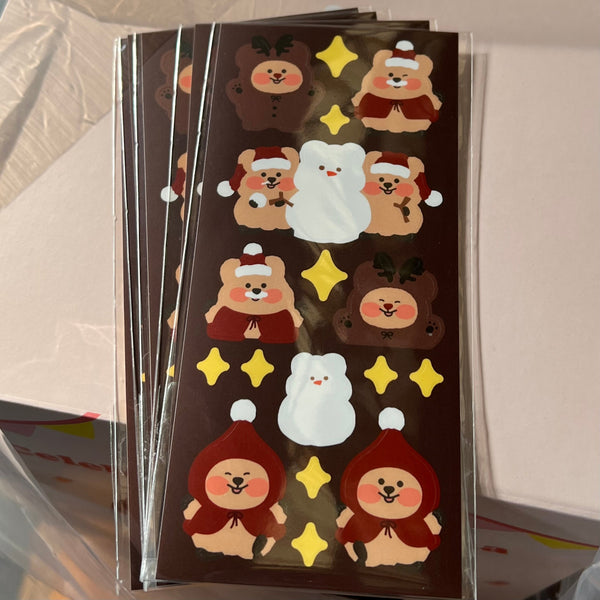 (現貨) -  [YOUNG FOREST] Christmas Bear Snowman Quokka Sticker