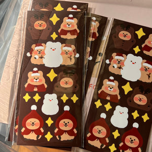 (現貨) -  [YOUNG FOREST] Christmas Bear Snowman Quokka Sticker