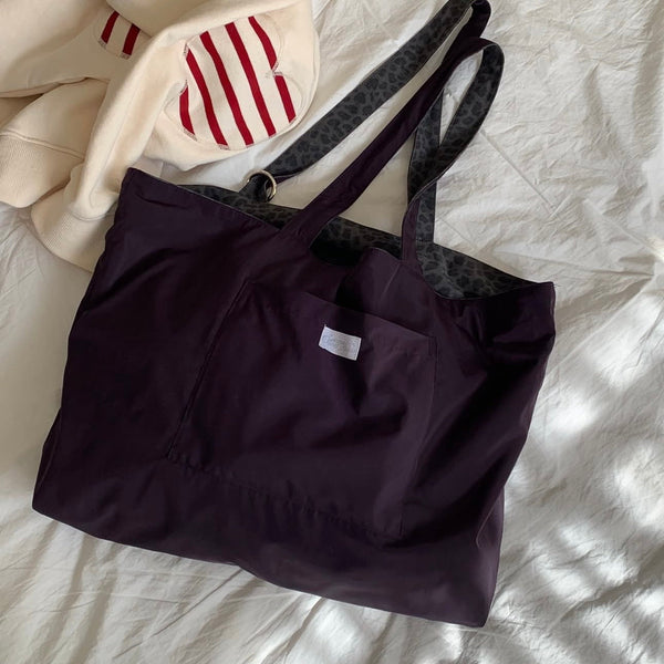 [olivet] Suede Reversible Bag (Grey Leopard) | 雙面麂皮灰豹紋托特包