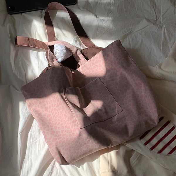 [olivet] Suede Reversible Bag (Pink Leopard) | 雙面麂皮粉紅豹紋托特包