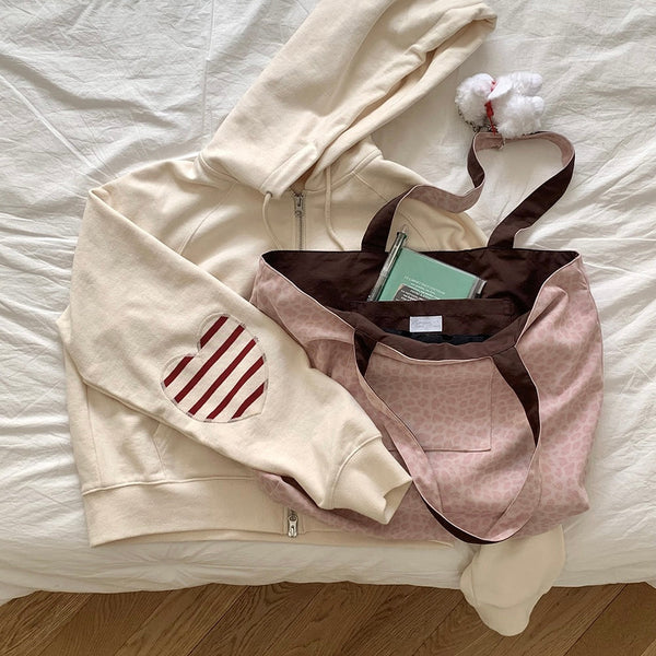 [olivet] Suede Reversible Bag (Pink Leopard) | 雙面麂皮粉紅豹紋托特包