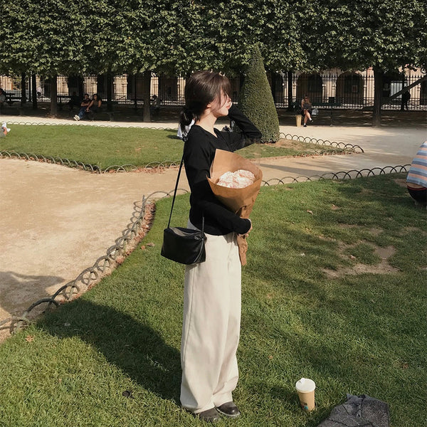 [SLOWAND] made. Essential Basic Soft Tension T-shirt | 柔軟彈力圓領長袖上衣・5色