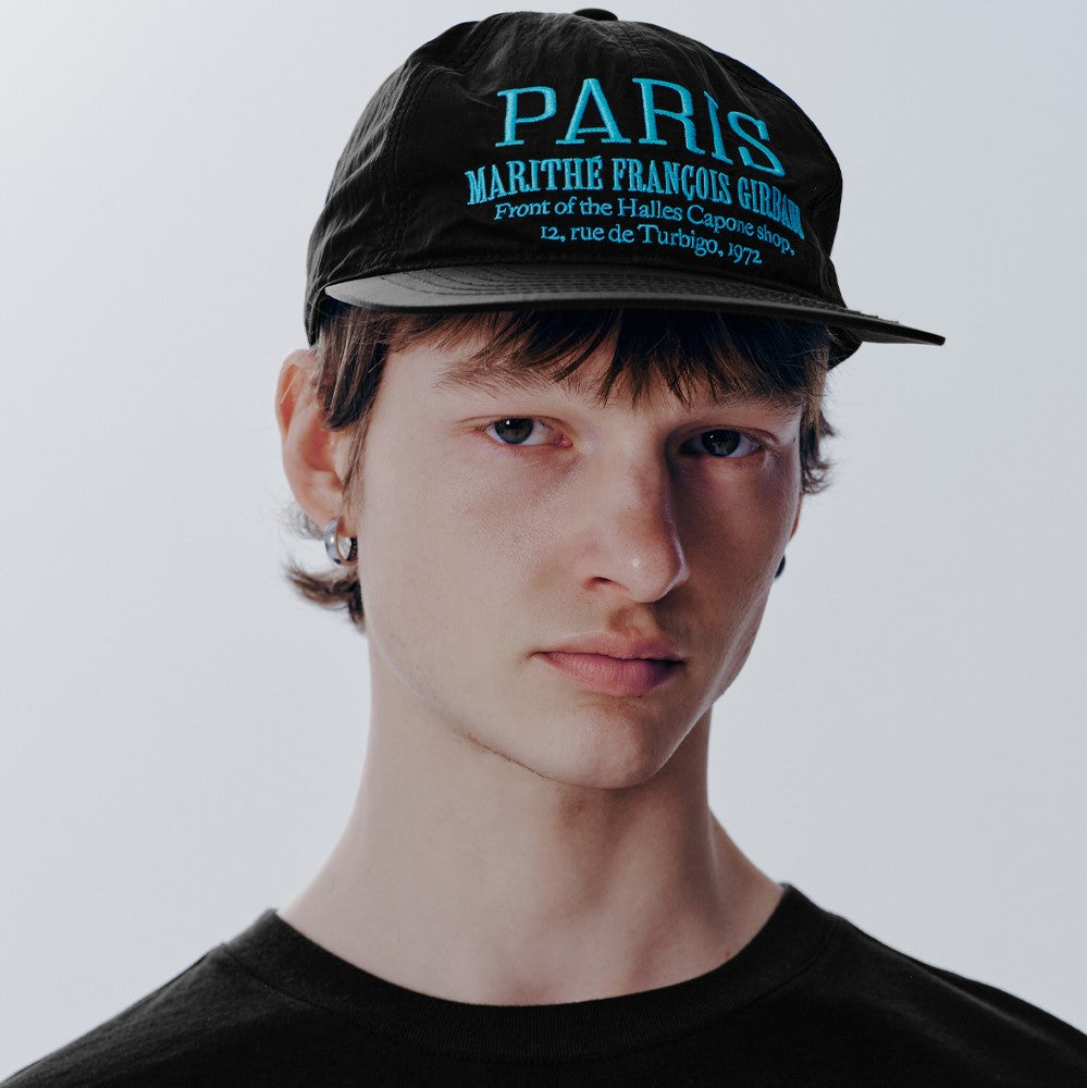 [MARITHÉ FRANÇOIS GIRBAUD] LETTERING NYLON CAMP CAP black