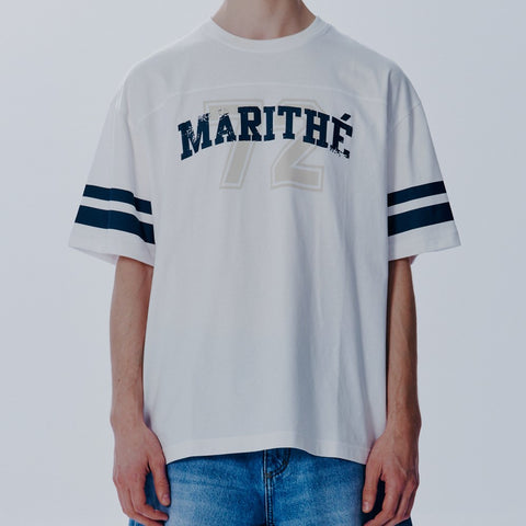 [MARITHÉ FRANÇOIS GIRBAUD] VINTAGE FOOTBALL TEE white