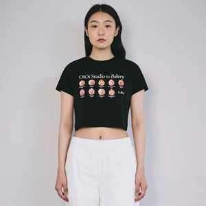 [O!Oi X Knotted] SWEET CREAM LIST CROP T-SHIRTS (3 Colours)