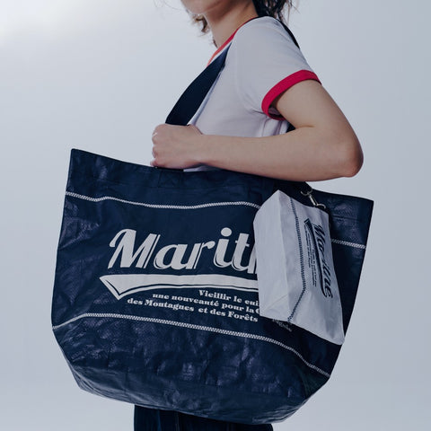 [MARITHÉ FRANÇOIS GIRBAUD] TARPAULIN BIG SHOPPER BAG navy