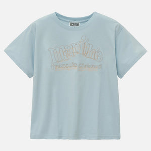 [MARITHÉ FRANÇOIS GIRBAUD] DOUBLE LOGO OVERSIZED TEE light blue