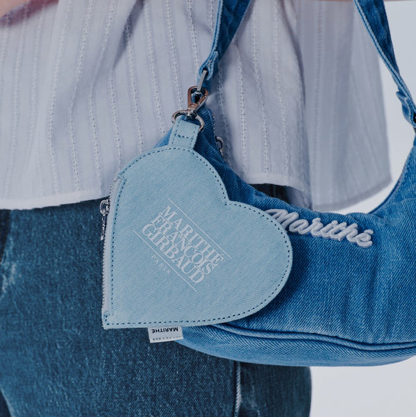 [MARITHÉ FRANÇOIS GIRBAUD] CLASSIC LOGO DENIM HEART KEYRING light blue