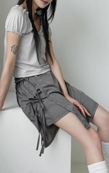 [BINARY01] Bari Strap Wrap Pants Skirt