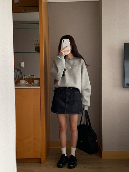 [Feelings] [evermore] Raw Denim Skirt