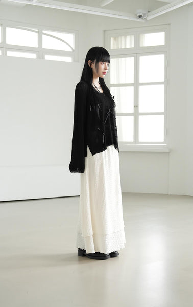 [BINARY01] Withy Layered Long Skirt