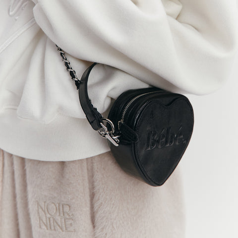 [NOIRNINE] Bébé Heart Chain Mini Bag (BLACK)