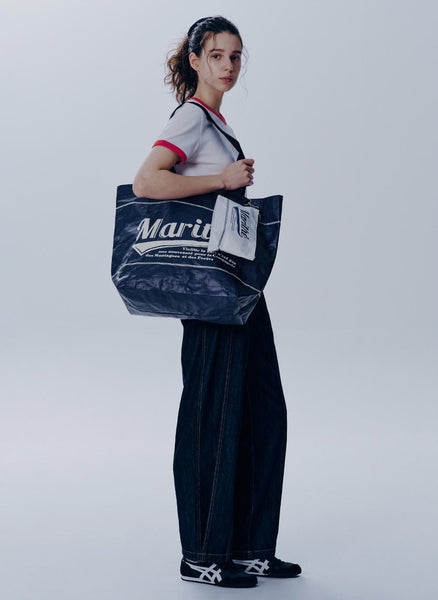 [MARITHÉ FRANÇOIS GIRBAUD] TARPAULIN BIG SHOPPER BAG navy