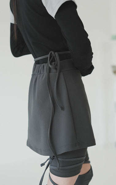 [BINARY01] Layered Skirt Half Pants