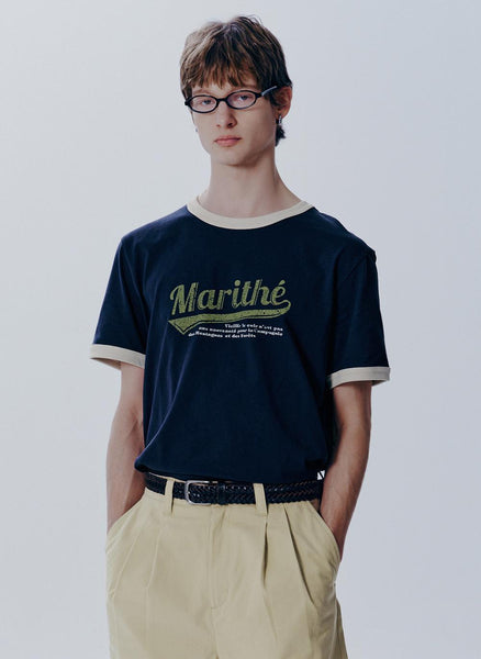 [MARITHÉ FRANÇOIS GIRBAUD] M VINTAGE BASEBALL RINGER TEE navy