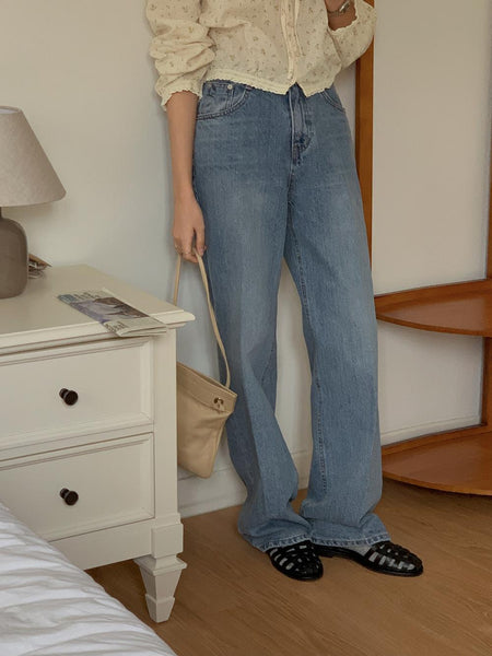 [FROM HEAD TO TOE] Pinto Leg Loom Semi-wide Denim Pants