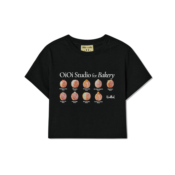 [O!Oi X Knotted] SWEET CREAM LIST CROP T-SHIRTS (3 Colours)