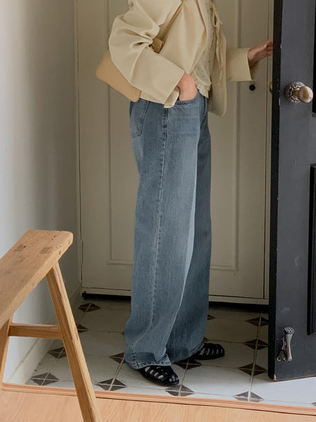 [FROM HEAD TO TOE] Pinto Leg Loom Semi-wide Denim Pants