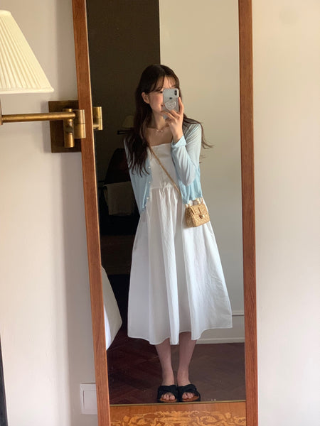 [PETER AND WENDY] Rainy Button Tank Top Long Dress