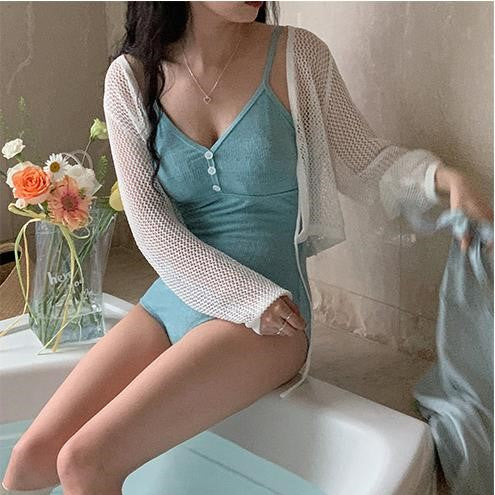 [YURIE] Mint Button Monokini (3 Colours)