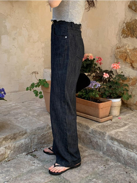 [SHOPPERLAND] Summer Raw Denim Wide Pants