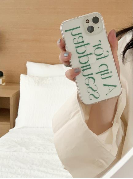 [Mademoment] Happiness Lettering Design Clear Phone Case (3 Types)