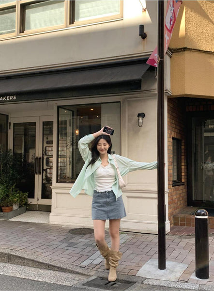 [98°C] Lauv Gracie Denim Mini Skirt