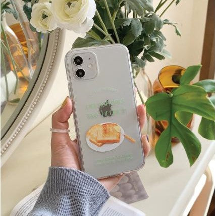 [Mademoment] Sunday Morning Lettering Design Clear Phone Case (3 Types)