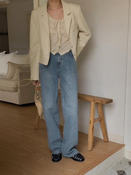 [FROM HEAD TO TOE] Pinto Leg Loom Semi-wide Denim Pants