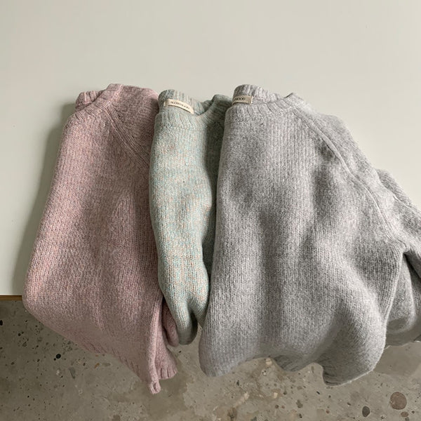 [SLOWAND] Cotton Candy Raglan Mix Knit