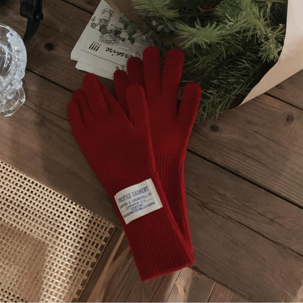 [SLOWAND] French Label Cash Finger Hole Gloves (9 Colours)