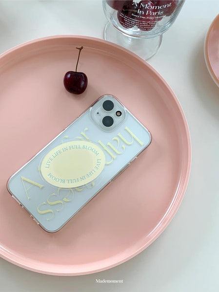 [Mademoment] Happiness Lettering Design Clear Phone Case (3 Types)