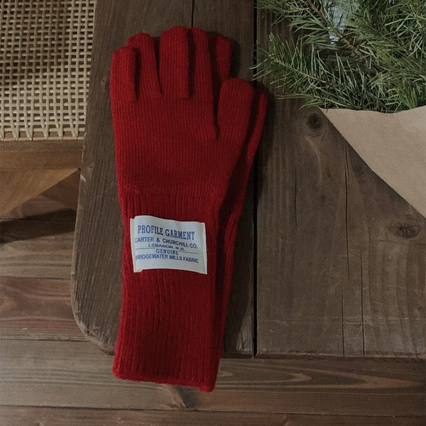 [SLOWAND] French Label Cash Finger Hole Gloves (9 Colours)