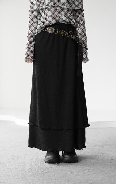 [BINARY01] Withy Layered Long Skirt