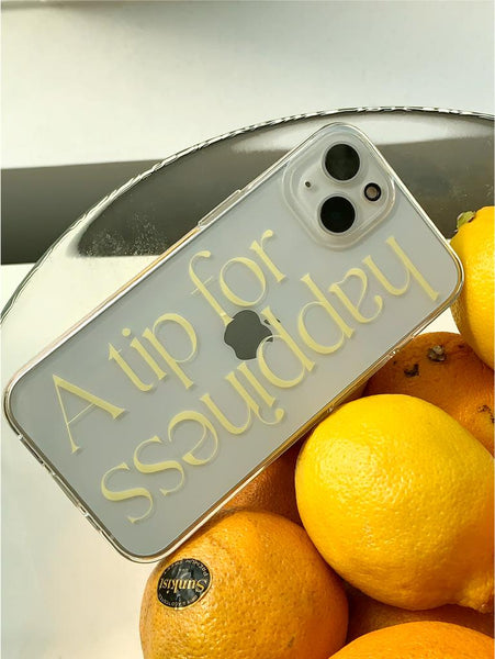 [Mademoment] Happiness Lettering Design Clear Phone Case (3 Types)